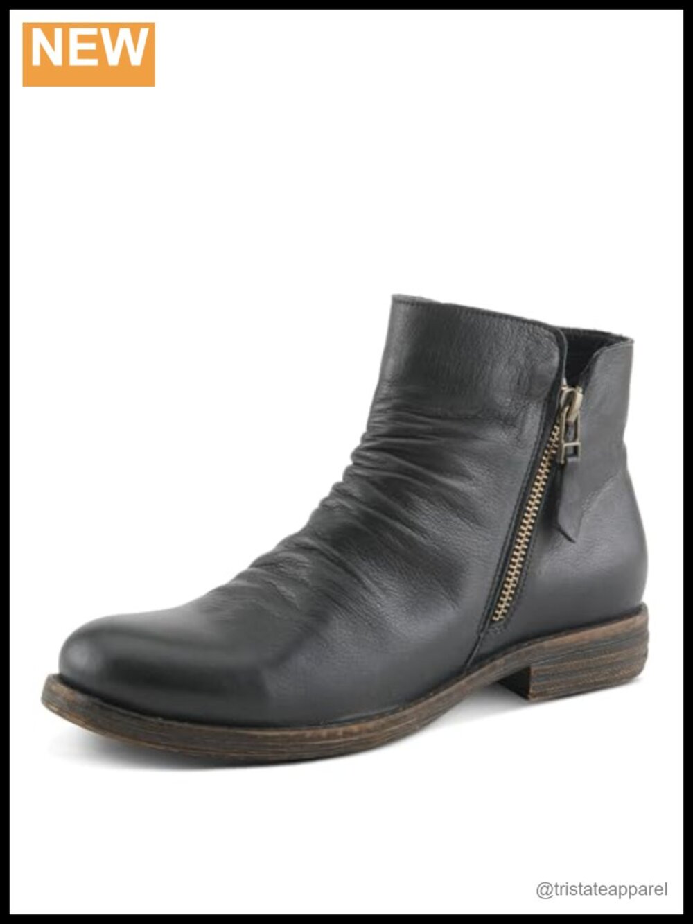 Genuine Leather Ankle Booties with Ruching Detail and Zippers